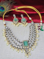 Bridal Kundan Pearl Beaded Jewellery Set | Kundan Polki Indian Choker Necklace Set | Elegant Indian Jewellery
