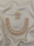 Bridal AD Necklace Jewellery Set with Matching Earrings | Sparkling American Diamonds | Traditional Indian Necklace Set | Indian Jewellery