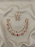 Bridal AD Necklace Jewellery Set with Matching Earrings | Sparkling American Diamonds | Traditional Indian Necklace Set | Indian Jewellery