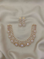 Bridal AD Necklace Jewellery Set with Matching Earrings | Sparkling American Diamonds | Traditional Indian Necklace Set | Indian Jewellery