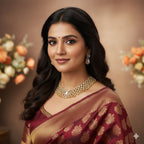 Bridal Bollywood Aditi Rao Inspired Polki Choker Jewellery Set – Indian Necklace Set with Kundan Polki Design | Traditional Indian Wedding Jewellery