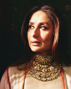 Bollywood Inspired Kareena Kapoor Jewellery Set – Kundan Polki Choker & Earrings, Elegant Indian Bridal Jewellery