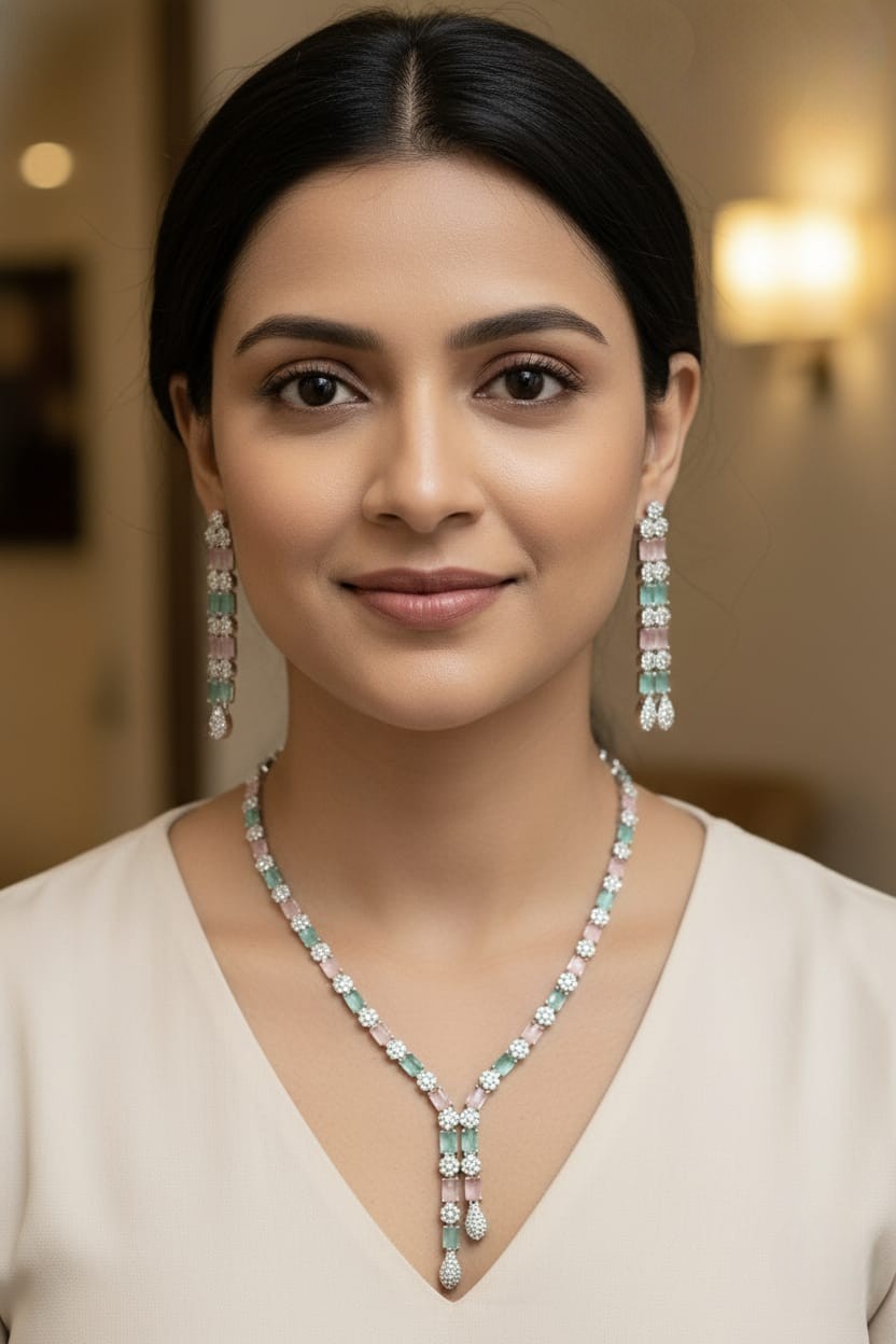 AD Jewellery Necklace Set – Statement Necklace for Women | Indian Jewellery Online