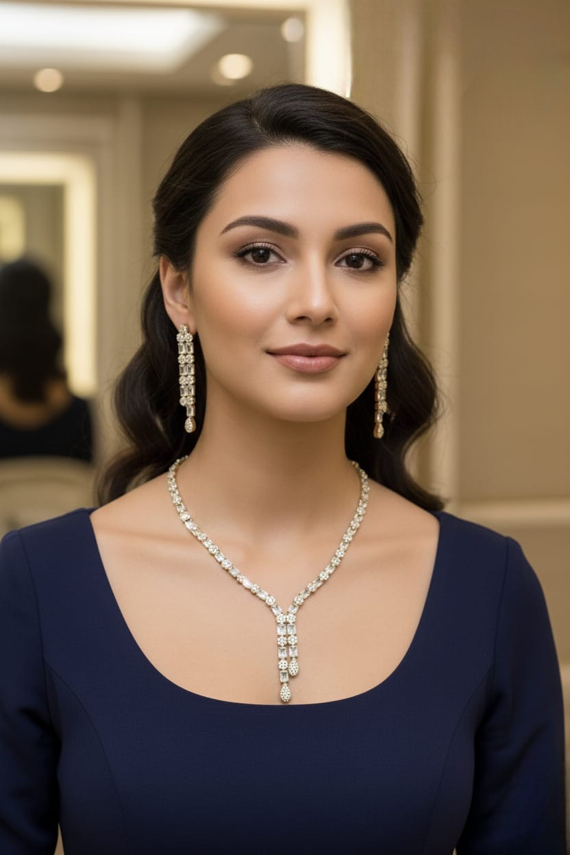AD Jewellery Necklace Set – Statement Necklace for Women | Indian Jewellery Online