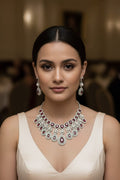Bridal Pearl Beaded Jewellery Set | Kundan Teardrop Necklace Set with Earrings | Traditional Indian Bridal Jewellery Set | Elegant Indian Wedding Jewellery