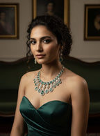 Bridal Pearl Beaded Jewellery Set | Kundan Teardrop Necklace Set with Earrings | Traditional Indian Bridal Jewellery Set | Elegant Indian Wedding Jewellery