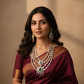 Bridal Kundan Stone Beaded Necklace Set with Earrings – Indian Kundan Polki Jewellery | Libasaa Traditional Indian Bridal Jewellery Collectionional Indian Bridal Jewellery Collection