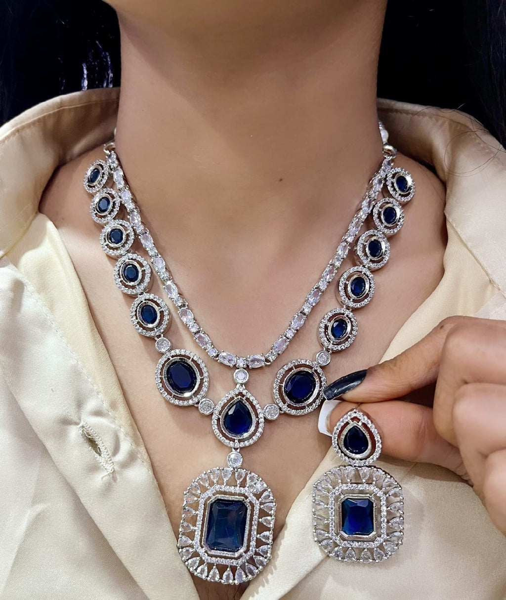AD Stone Jewellery Set – Indian American Stone Bridal Jewellery | Libasaa Indian Jewellery Collection