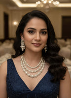 Bridal Pearl Choker Jewellery Set – Indian American Diamond Silver & Golden Jewellery | Libasaa Traditional Indian Bridal Jewellery