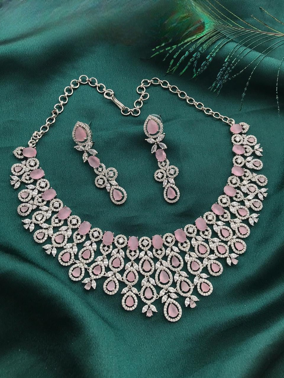 American Diamond Jewellery Set – Elegant Indian Gemstone Jewellery | Libasaa Traditional Indian Bridal Jewellery