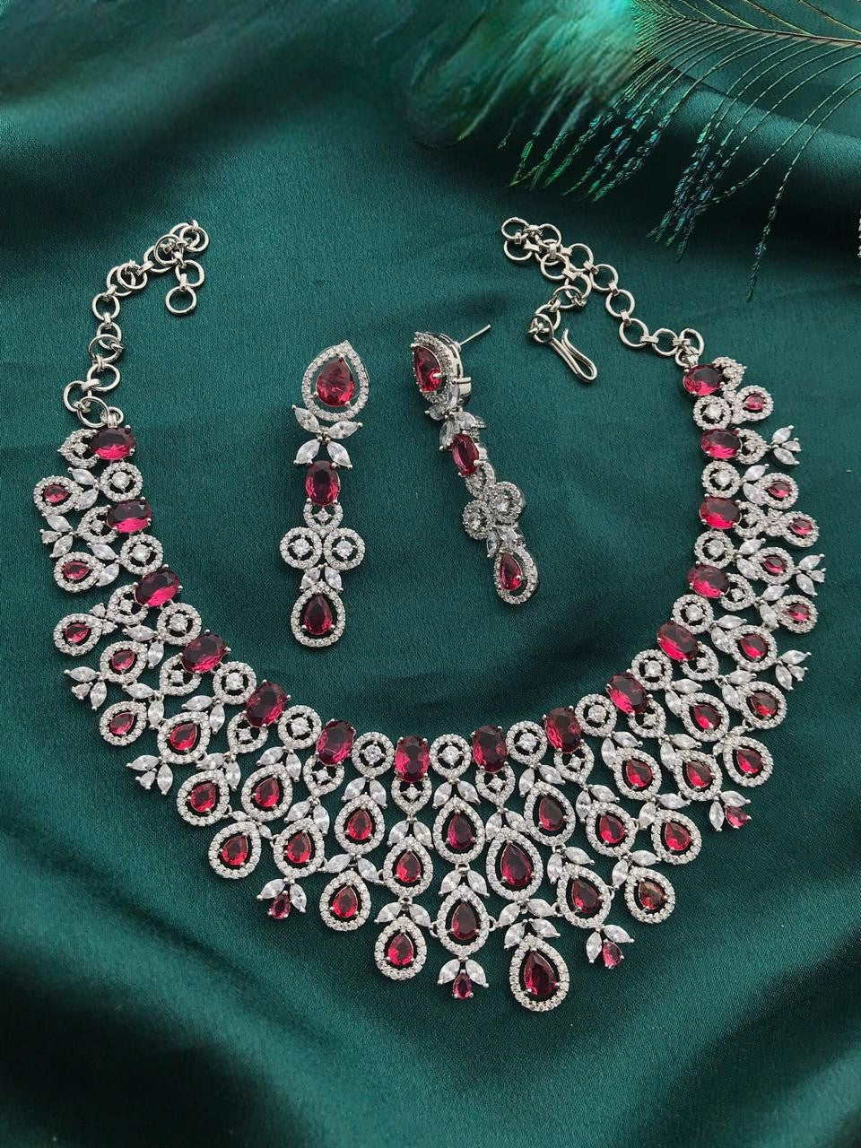 American Diamond Jewellery Set – Elegant Indian Gemstone Jewellery | Libasaa Traditional Indian Bridal Jewellery