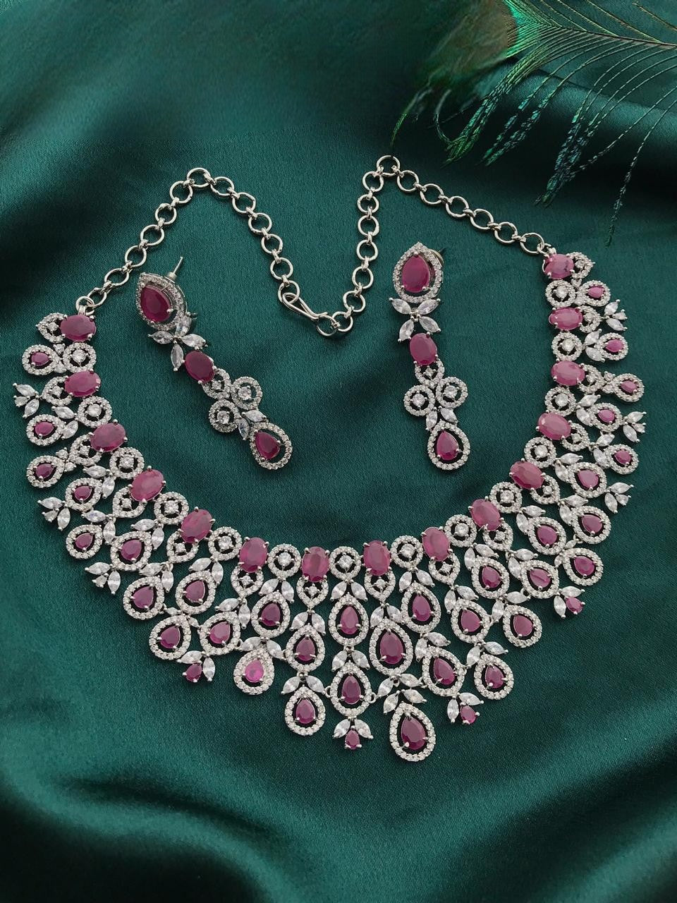 American Diamond Jewellery Set – Elegant Indian Gemstone Jewellery | Libasaa Traditional Indian Bridal Jewellery