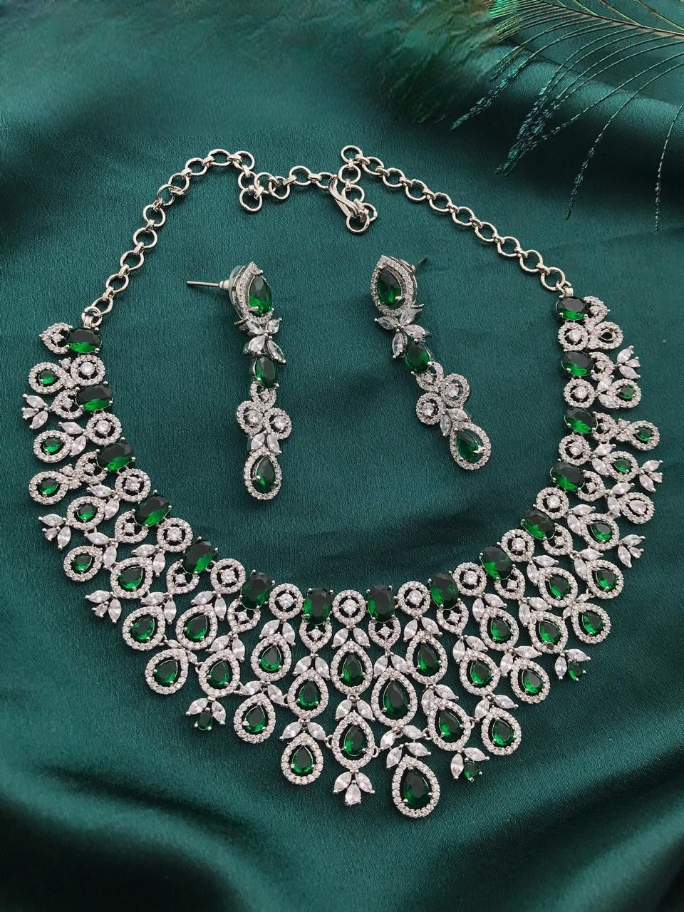 American Diamond Jewellery Set – Elegant Indian Gemstone Jewellery | Libasaa Traditional Indian Bridal Jewellery