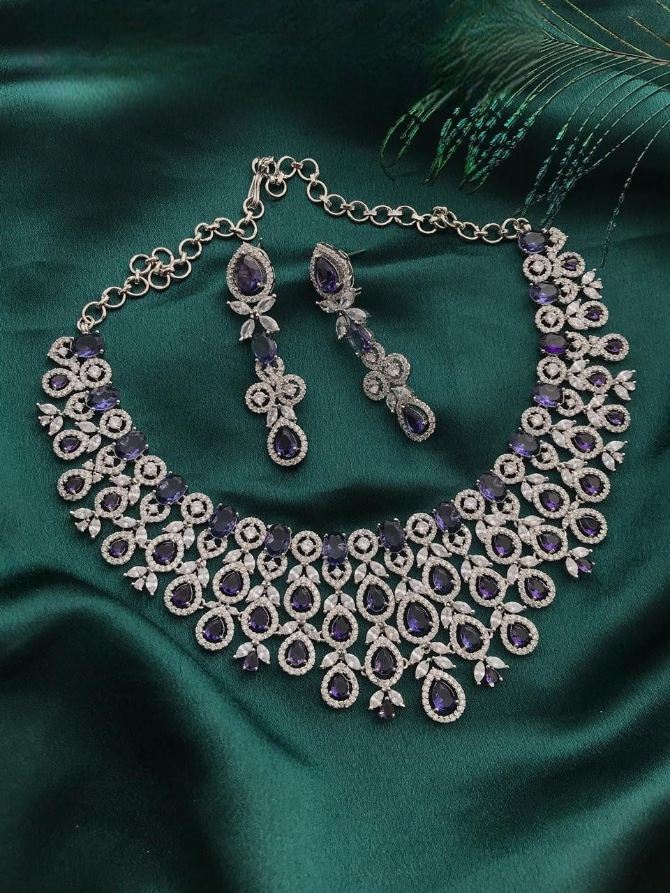 American Diamond Jewellery Set – Elegant Indian Gemstone Jewellery | Libasaa Traditional Indian Bridal Jewellery