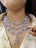 Green American Diamond Necklace Set for Brides | Indian Party Wear Jewelry Online