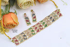 Bridal Premium Ruby Stone Choker Set with Matching Earrings | Indian Jewellery | Stone Jewellery Indian Necklace Set