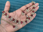 Multicolor Stone Diamond Necklace Set with Matching Earrings & Maangtika | Premium Indian Jewellery | Diamond Jewellery | Indian Necklace Set
