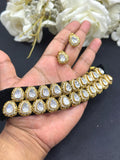 Premium Kundan Mirror Choker Necklace Set with Matching Earrings | Luxury Kundan Jewellery Indian Neckles Set