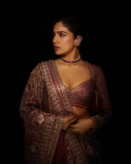 Bhumi Pednekar Inspired Regal Ruby & Emerald Choker Set | Premium Victorian Polki Necklace with Geometric Drop Earrings
