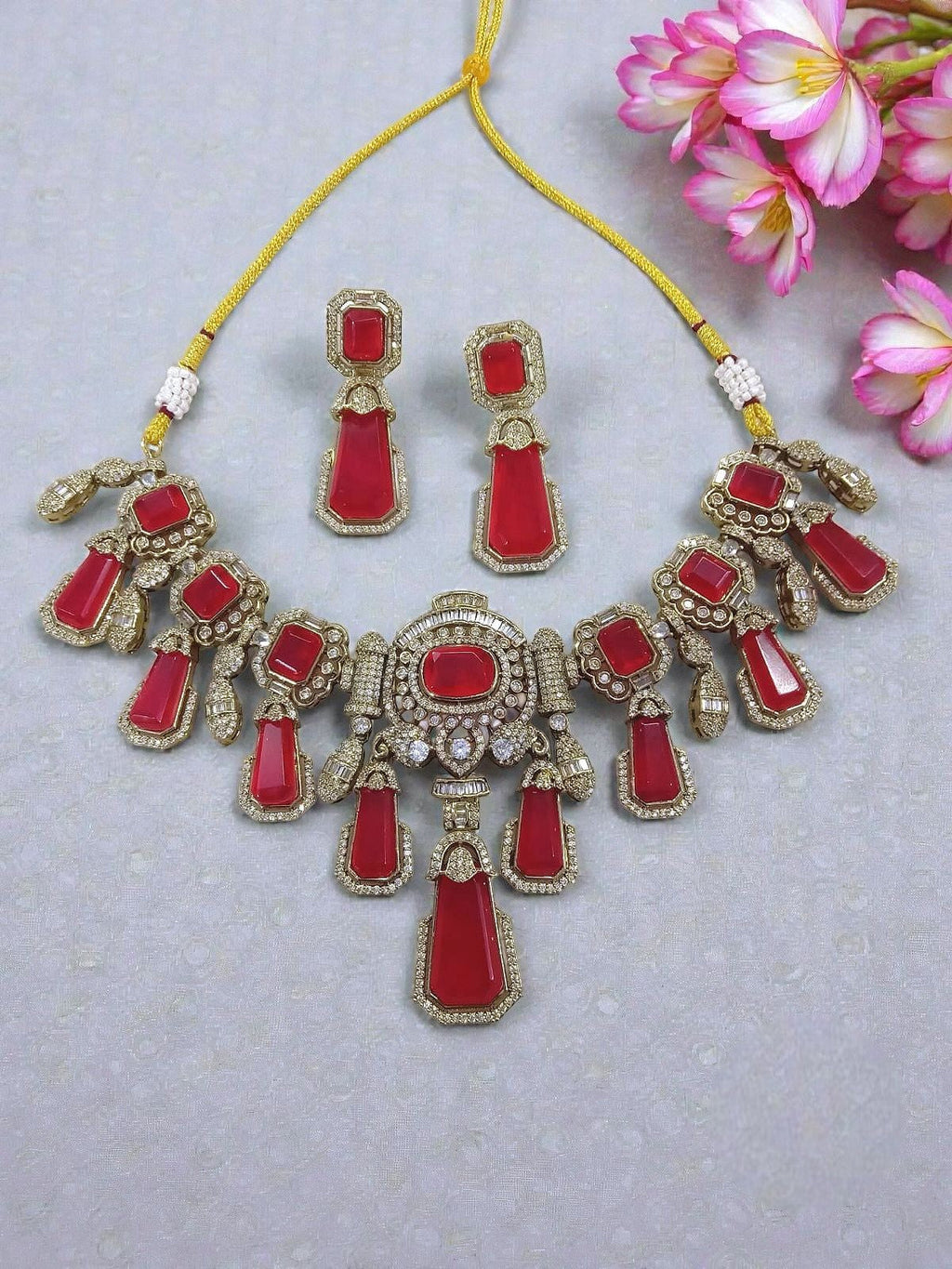Kundan Necklace Bridal Set with Matching Earrings Beaded Indian Bridal Jewellery Set, Wedding Bridal Necklace Set for Bride