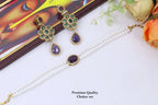 Celebrity Inspired Pearl Choker ⁠Bridal Necklace Set & Handcrafted Earrings – Antique Gold Kundan Style Indian Wedding Jewelry