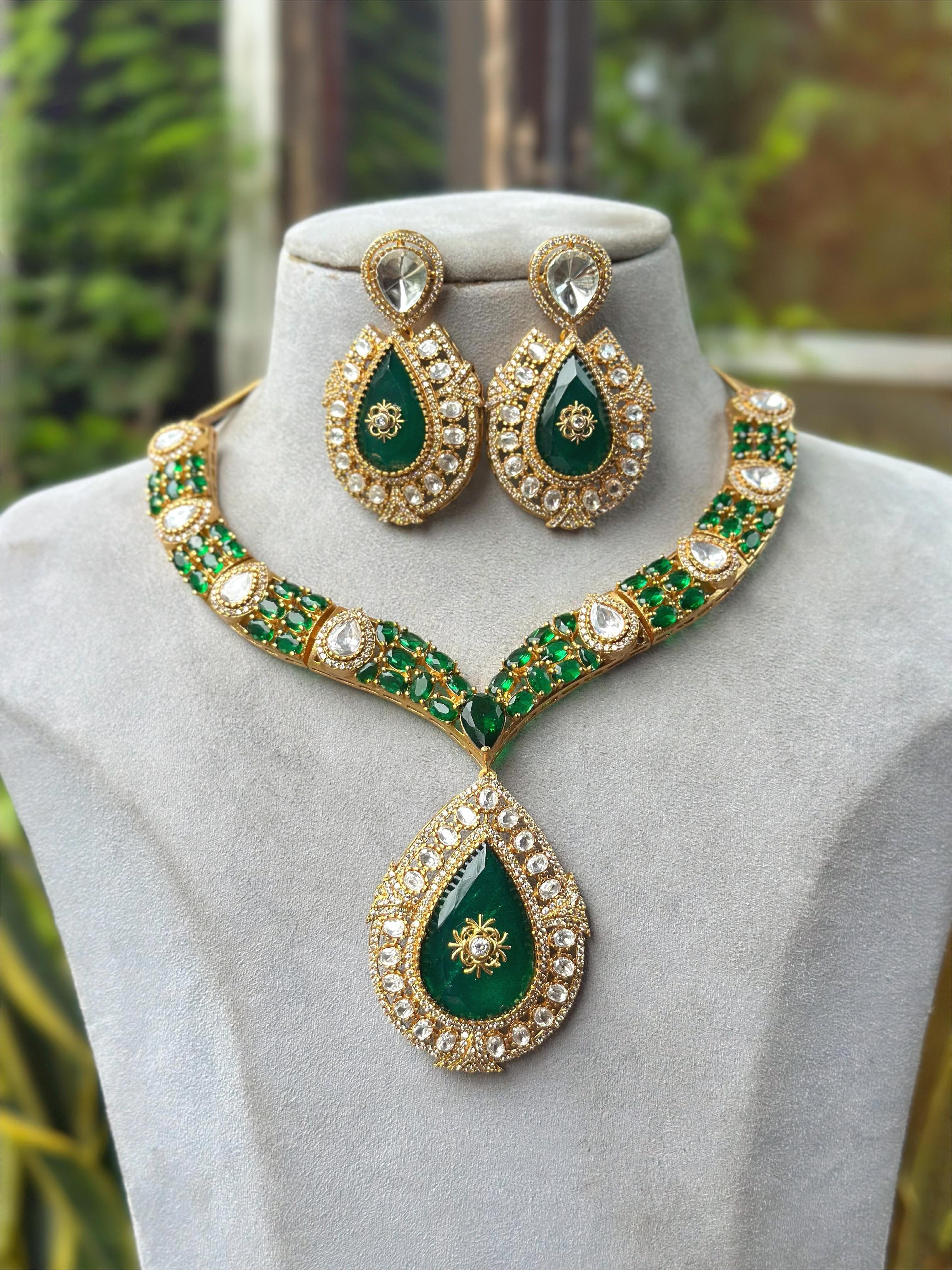 Gold Plated Red Stone Necklace Set with Earrings | Bridal & Party Wear Jewelry for Women