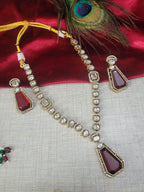 Traditional Craftsmanship American Diamond Kundan Necklace Set | Kundan Jewelry | Indian Jewelry