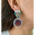 Bridal Wedding Silver Plated CZ AD Beaded Choker Earring Indian Jewelry Set