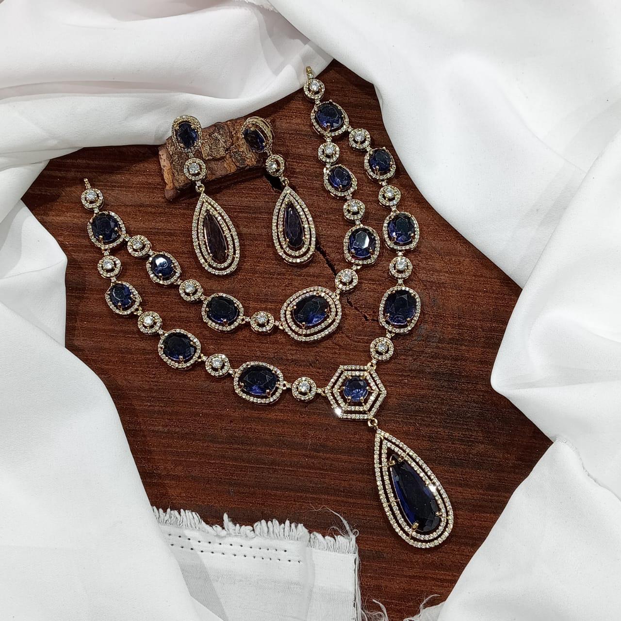 Ethnic Double Layered Victorian Kundan Choker Earrings Set - Kundan Indian Jewelry Set