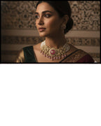 Pink Ruby & Pearl Choker Set | Traditional Kundan Necklace with Matching Studs Earnng Set