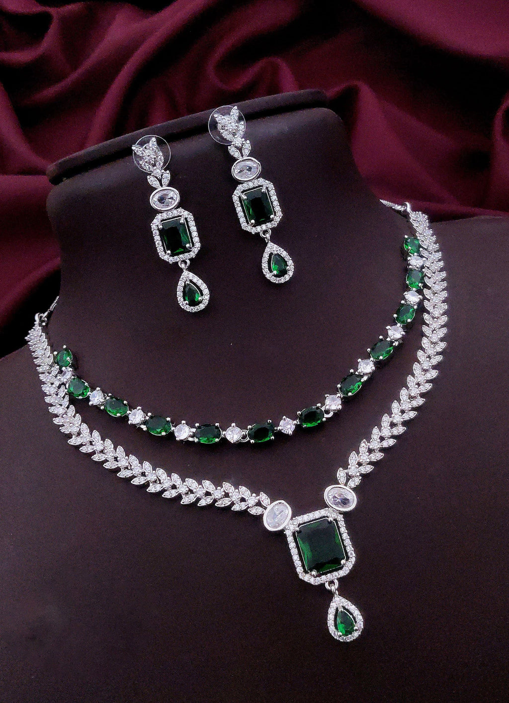 Layered CZ Indian Wedding Choker Earrings Set | Kundan Jewelry | Indian Jewelry | Pakistani Necklace Set | Traditional Jewelry | Polki Necklace