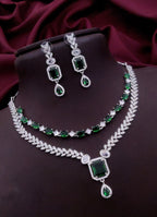 Layered CZ Indian Wedding Choker Earrings Set | Kundan Jewelry | Indian Jewelry | Pakistani Necklace Set | Traditional Jewelry | Polki Necklace