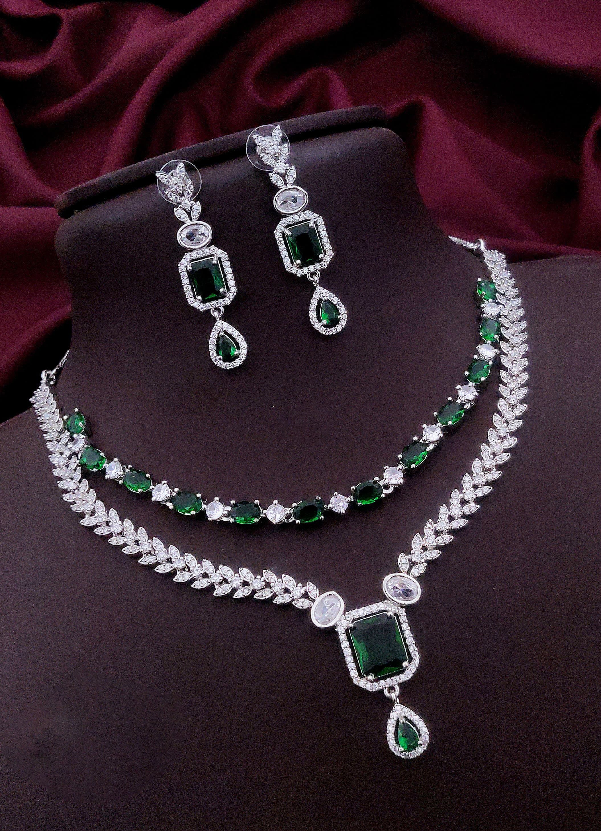 Layered CZ Indian Wedding Choker Earrings Set | Kundan Jewelry | Indian Jewelry | Pakistani Necklace Set | Traditional Jewelry | Polki Necklace