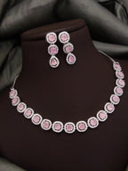 Bridal Silver Plated CZ Choker Earrings Set | Kundan Jewelry | AD Jewelry | Pakistani Choker Set | Traditional Jewelry