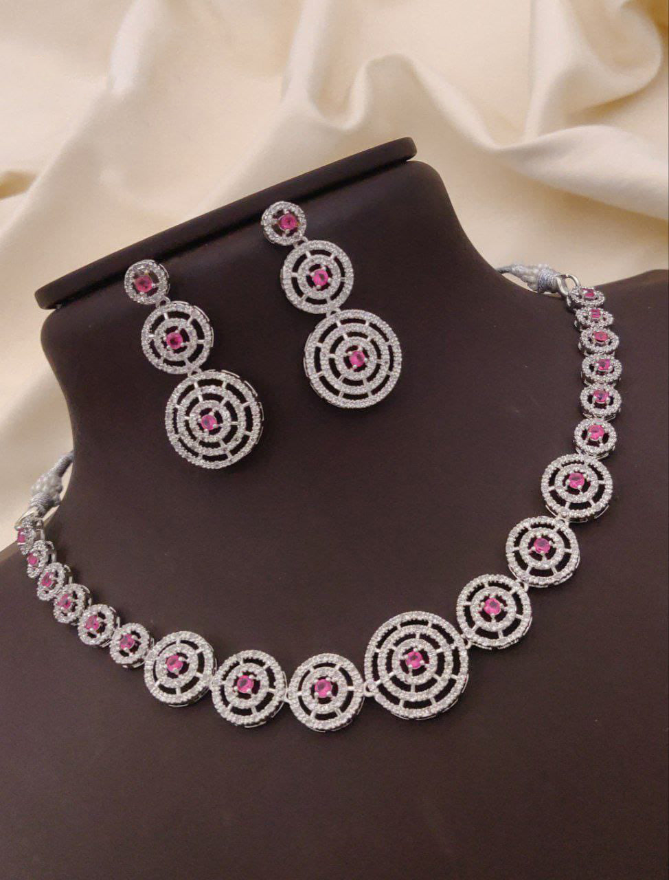 Round Shaped Design Wedding AD Choker Earrings Set | Kundan Jewelry | AD Jewelry | Pakistani Choker Set | Traditional Jewelry