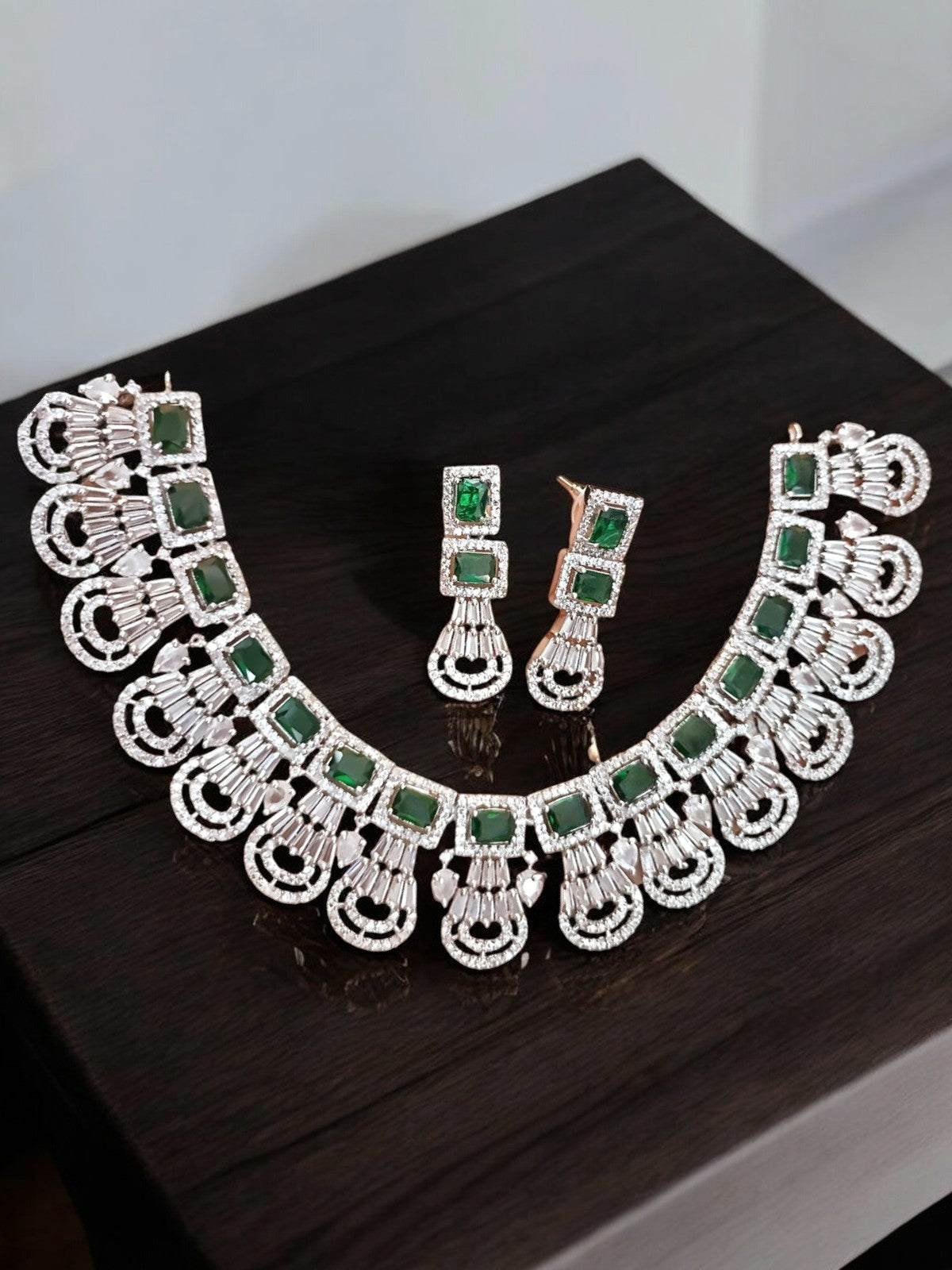 Bollywoof Inspired American Diamond Choker Earrings Set | Kundan Jewelry | AD Jewelry | Indian Jewelry | Traditional Jewelry