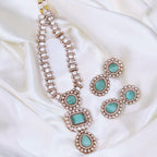 Punjabi CZ Silver Tone Necklace Matching Earrings Set For Wedding