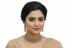 Bridal Premium Ruby Stone Choker Set with Matching Earrings | Indian Jewellery | Stone Jewellery Indian Necklace Set