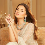 Tara Sutaria American Diamond layered Necklace with earring Set, engagement Bridal Wedding cz ad necklace set part wear celebrity style