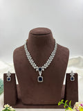CZ Drop American Diamond Necklace Set | Indian Jewellery | AD Necklace & Earrings Indian Neckless Set for Bridal & Partywear