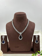 Premium Drop American Diamond Necklace Set | Indian Jewellery | Pendant AD Jewellery Indian Neckless Set for Bridal & Partywear