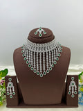 Bridal AD Necklace Set with Maangtika & Earrings | Indian Jewellery | Kundan Polki Bridal Necklace Set