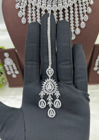 Bridal AD Necklace Set with Maangtika & Earrings | Indian Jewellery | Kundan Polki Bridal Necklace Set