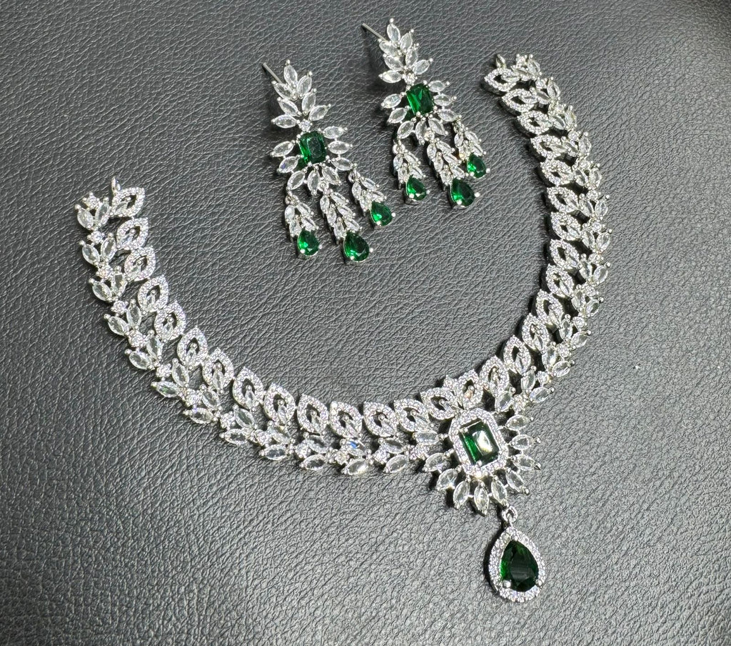 Sparkling Indian Pearl Necklace Earrings Set, Bridal Kundan Necklace Set, Bollywood AD Jewelry Set, Wedding Indian Kundan Choker Set, Pakistani Pearl Jewelry Set