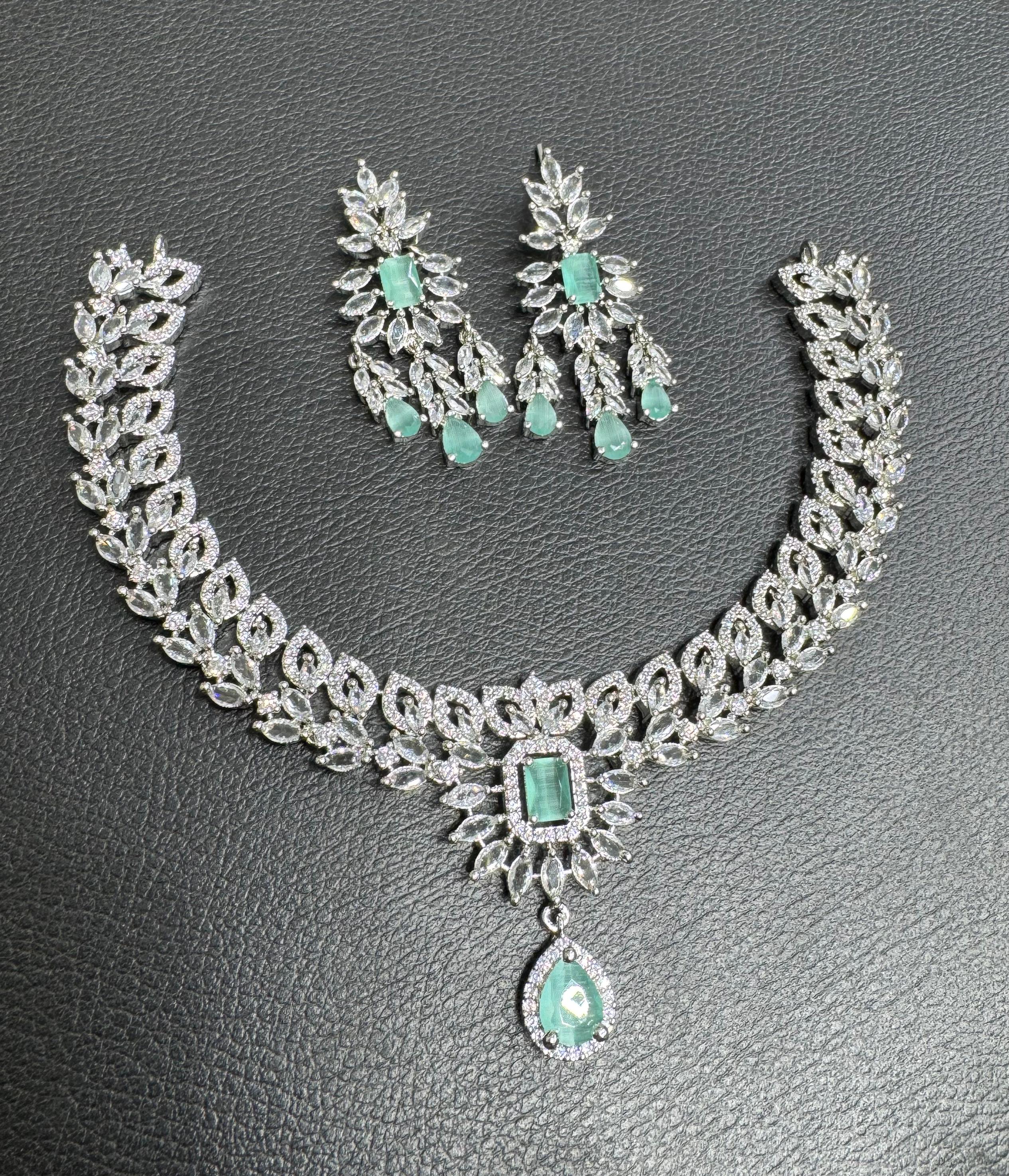 Sparkling Indian Pearl Necklace Earrings Set, Bridal Kundan Necklace Set, Bollywood AD Jewelry Set, Wedding Indian Kundan Choker Set, Pakistani Pearl Jewelry Set