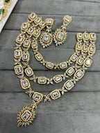 Pakistani Jewelry AD Necklace Set with CZ Stones Perfect for Engagement and Bridal Occasions
