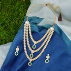 Green CZ Bridal Necklace Earrings Bollywod Jewelry Set, Green Bridal jewelry, Bridal AD Jewelry, Indian jewelry Set, Necklace Earrings Set